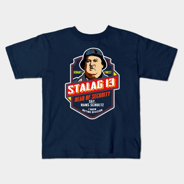 Stalag 13 Sgt. Schultz Head of Security Hogan's Heroes Kids T-Shirt by Alema Art